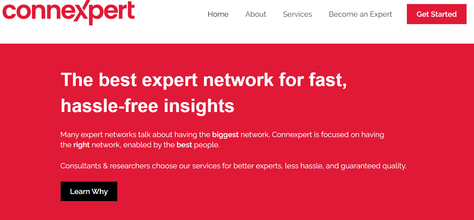 Connexpert homepage screenshot