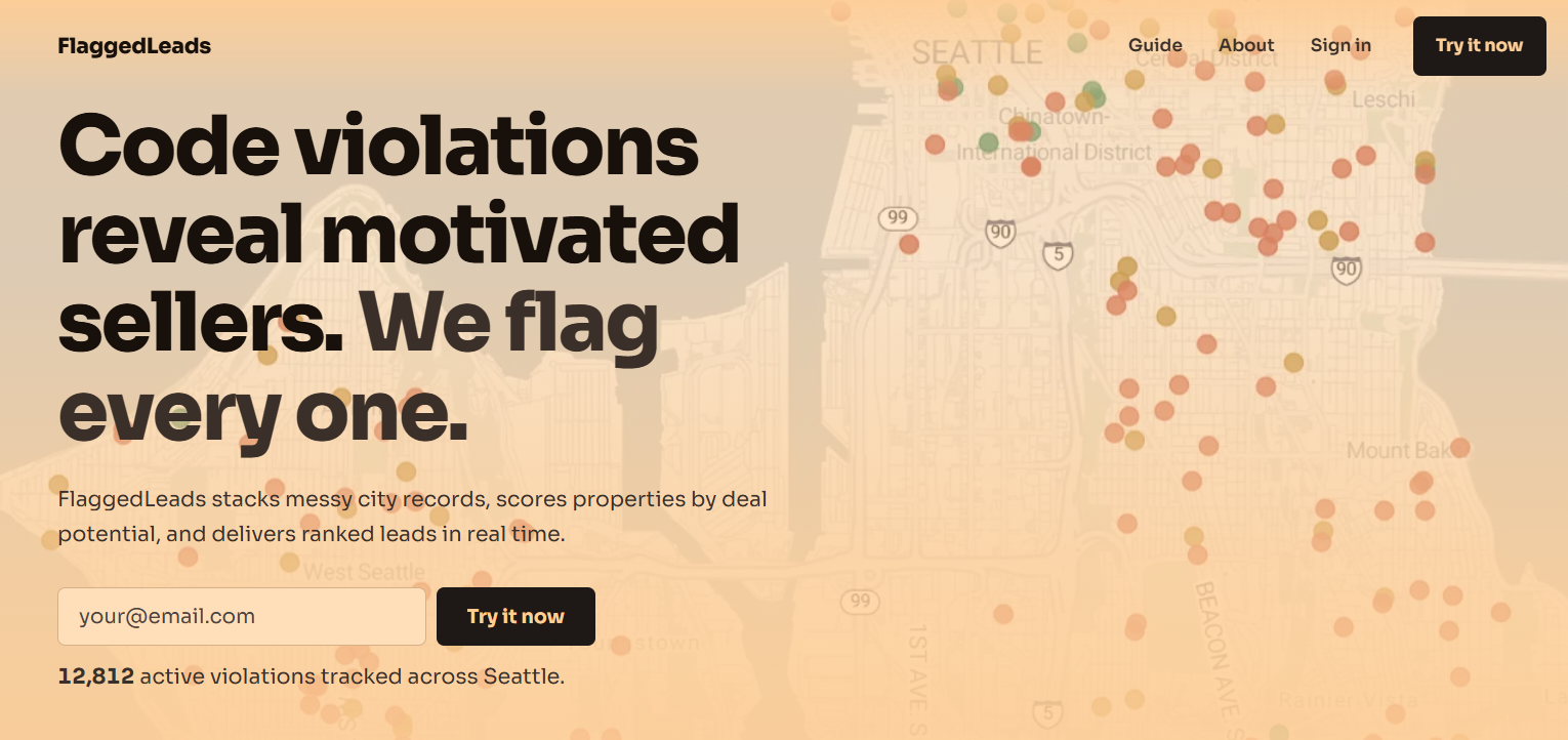 FlaggedLeads landing page