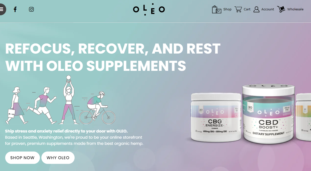 OLEO homepage screenshot